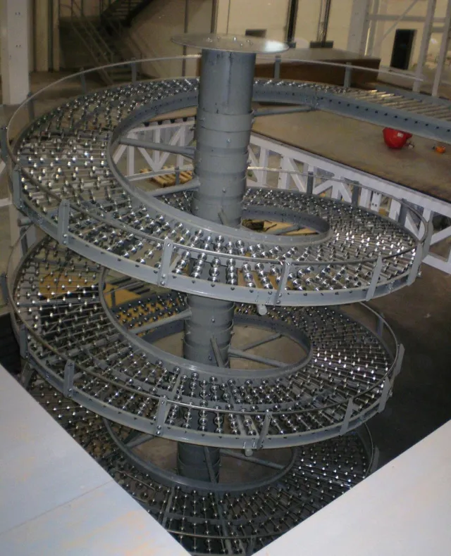 Transportador en espiral de rodillos